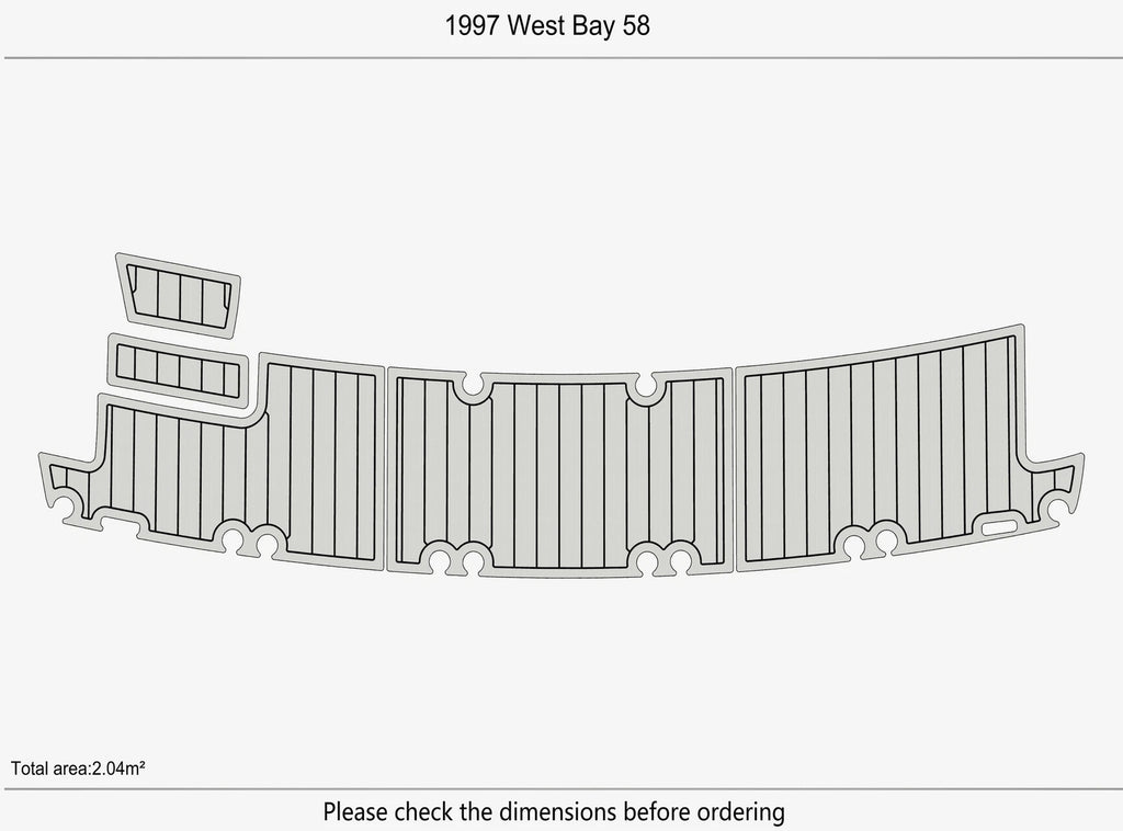 EVA Pads for West Bay 58 Swim Platform (1997) - Faux Teak Deck Flooring Mat