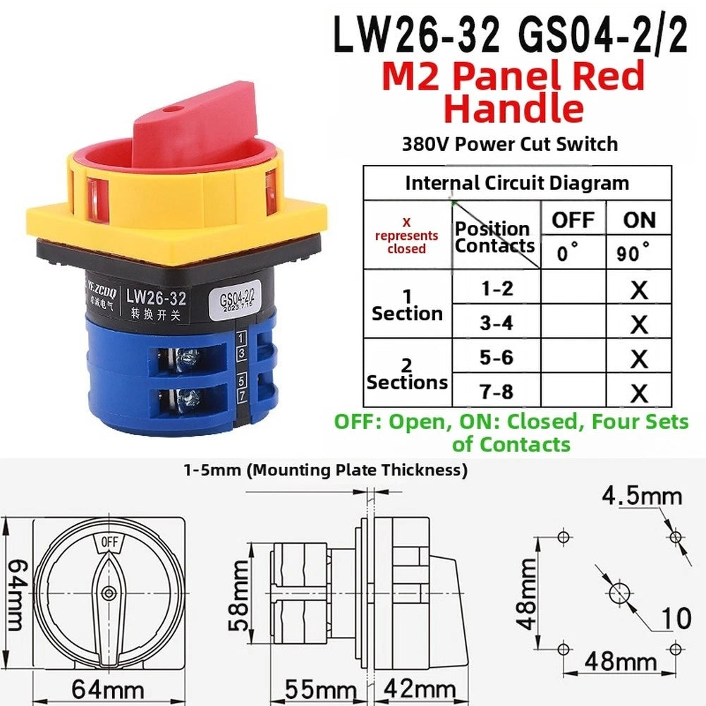 Rotary Cam Switch LW26GS 32A 380V for Machine Tools (Industrial Use)