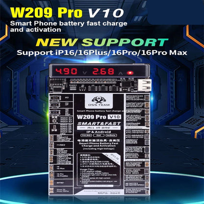 W209 Pro V10 Battery Test Activation Board For iPhone 11-16 Android Smart Phone