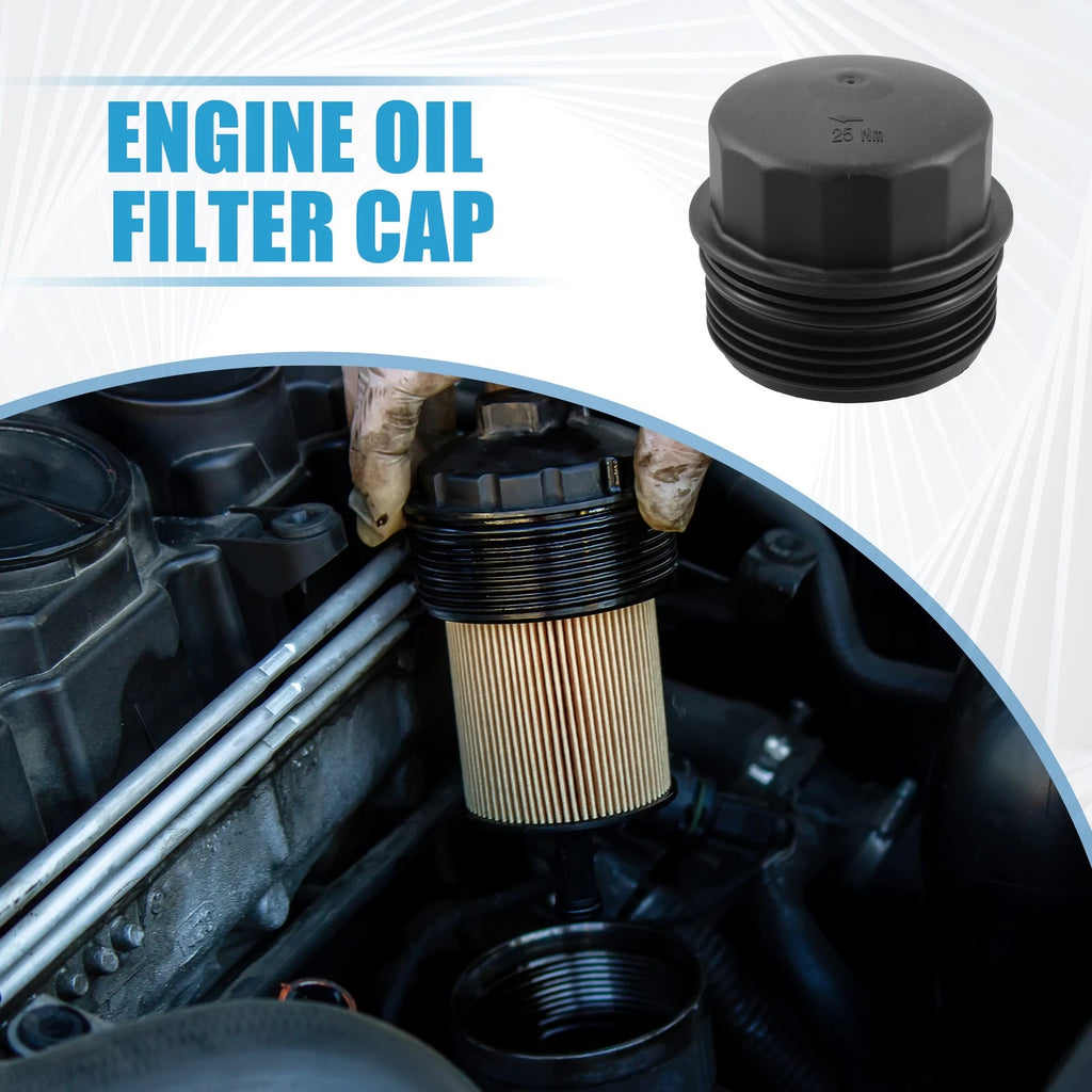 Engine Oil Filter Housing Cover Cap Replacement for BMW 318d 320d E90 (2007–2010)