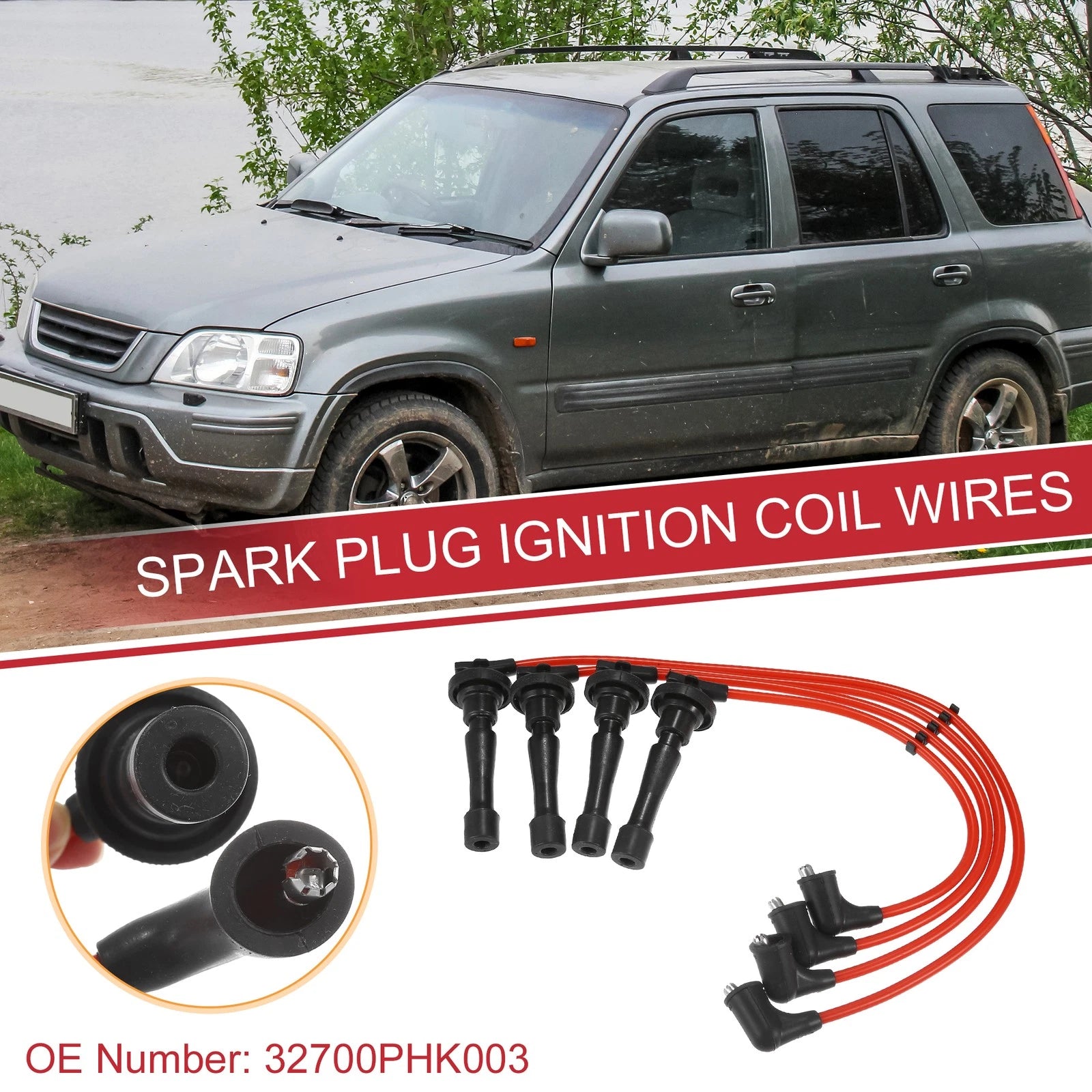 4PCS Spark Plug Wire Ignition Coil Cable for Acura Integra (1996–2001)