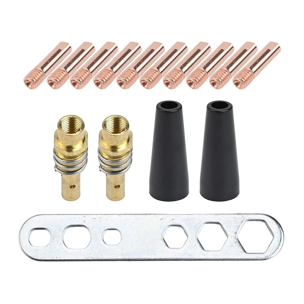 15PCS Contact Tips Kit for MIG Welding (0.6mm Nozzles, Wrench)