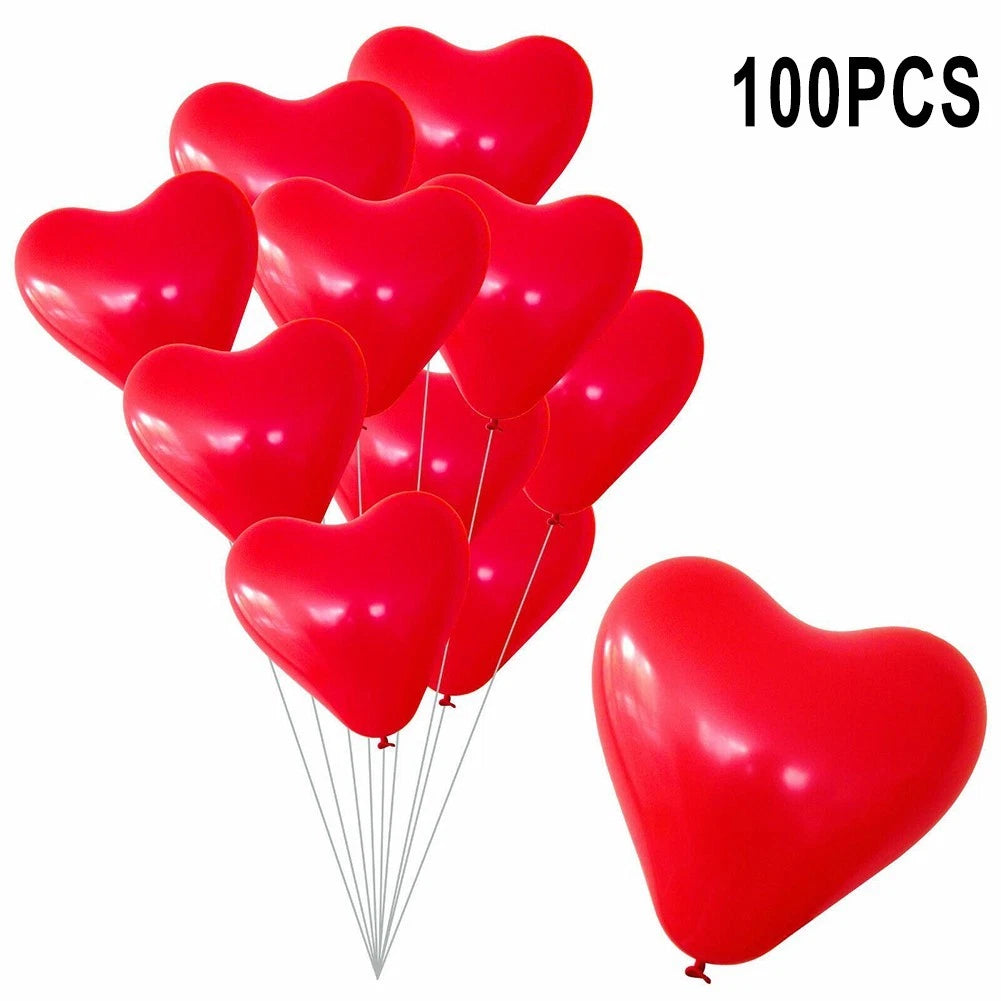 Heart Balloons for Valentine's Day (30 cm, Red)