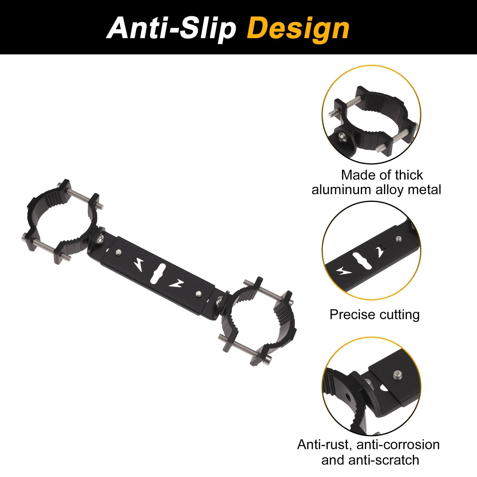 Light Bar Mounting Bracket for Motorcycle (Aluminum Alloy, Black)