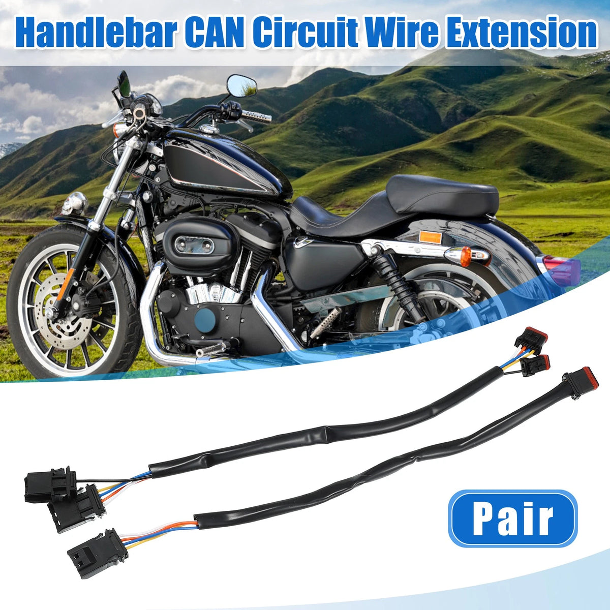 10 Inch Handlebar CAN Bus Circuit Wire Extension Harness for Harley Softail Dyna (2018–2023)