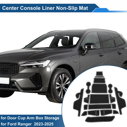 19 Pcs Non-Slip Mat for Ford Ranger (2023–2025) PVC White