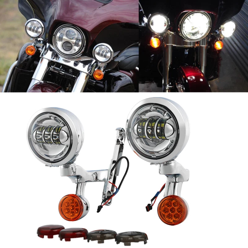 LED Fog Light Bracket for Harley Touring Road King (1994–2024)