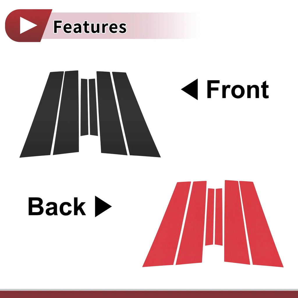 Door Pillar Window Trim for Ford Focus (2019–2023) Black