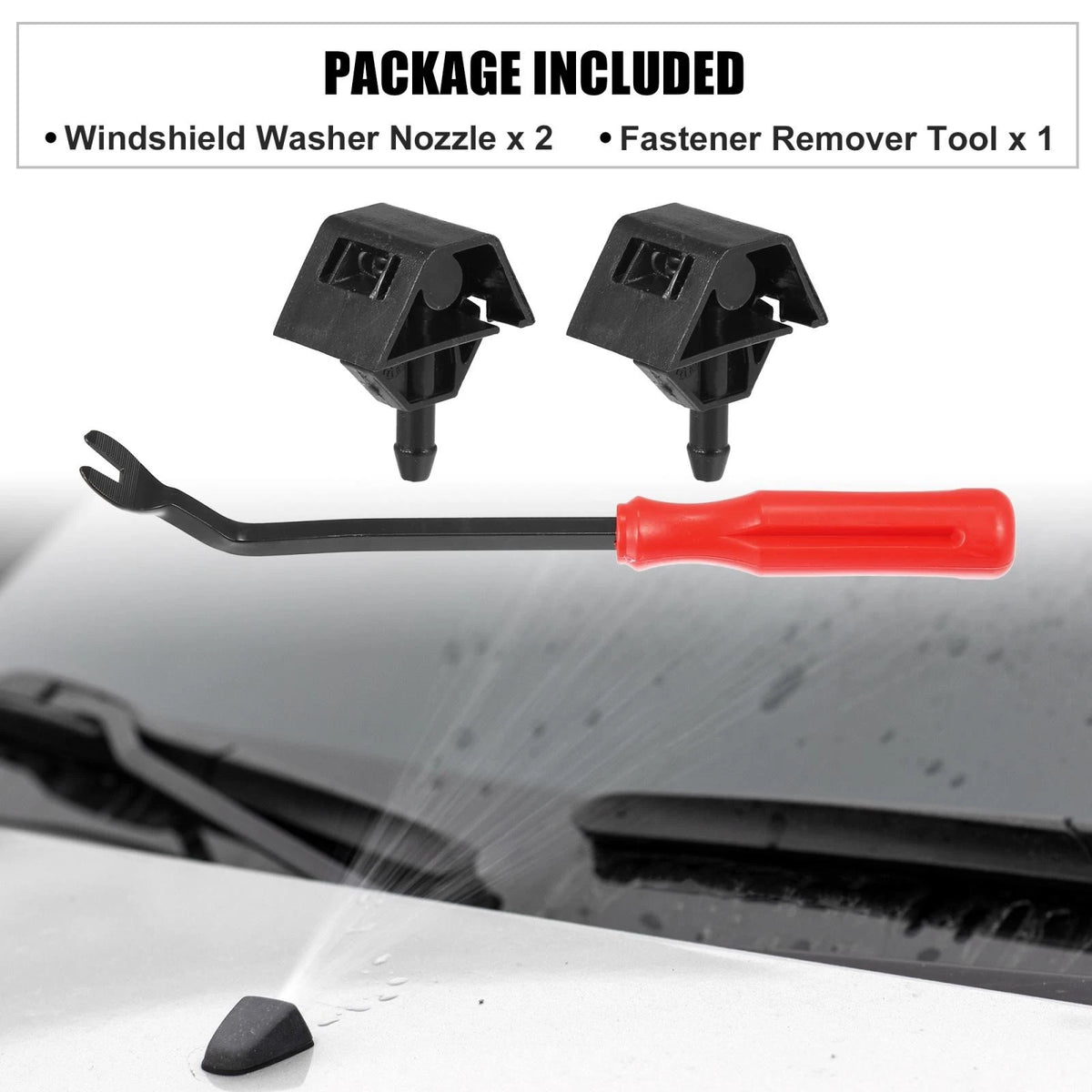 3 Pcs Front Windshield Washer Nozzle Kit 28932-JD000 for Nissan Qashqai (2007–2013)