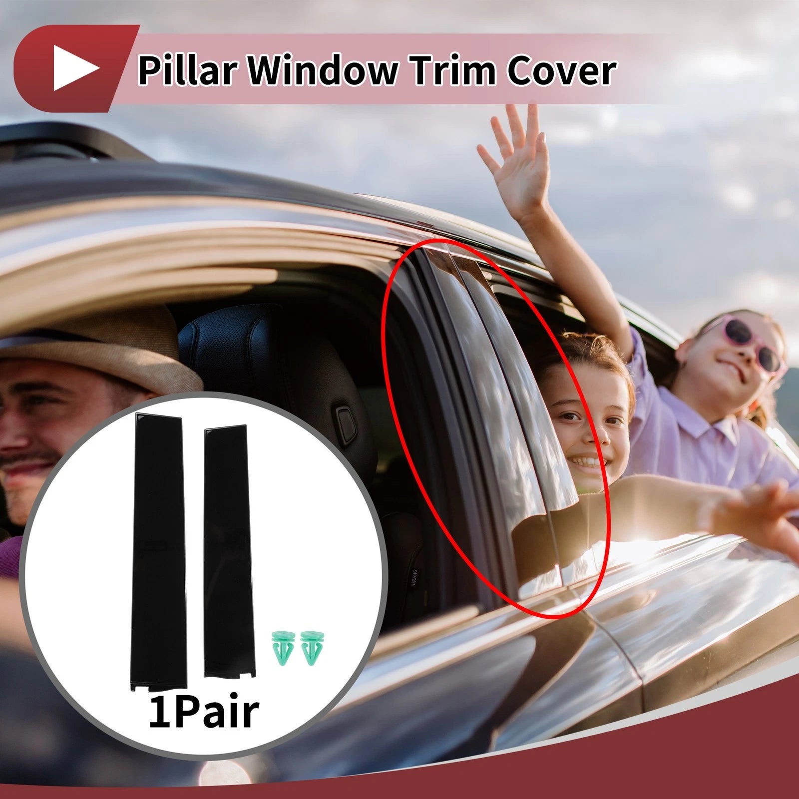 B Pillar Door Pillar Window Trim Replacement for Chevy Tahoe (2015–2018)