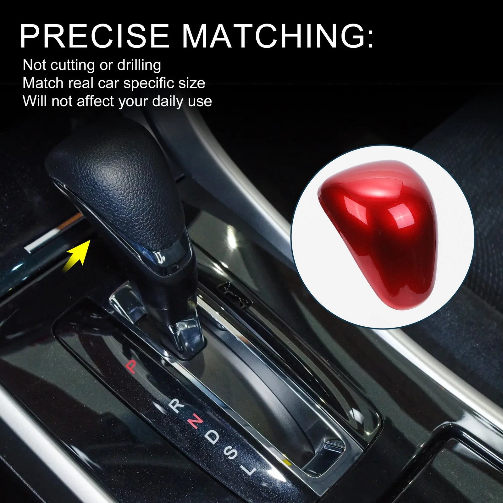 Gear Shift Knob Decorator Cover for Honda Accord (2013–2017) Red Console
