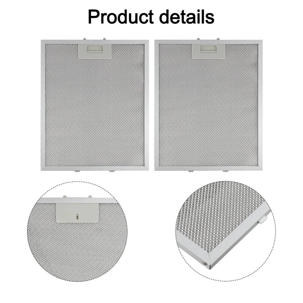Set of 2 Metal Mesh Grease Filtration Filters 280x350mm