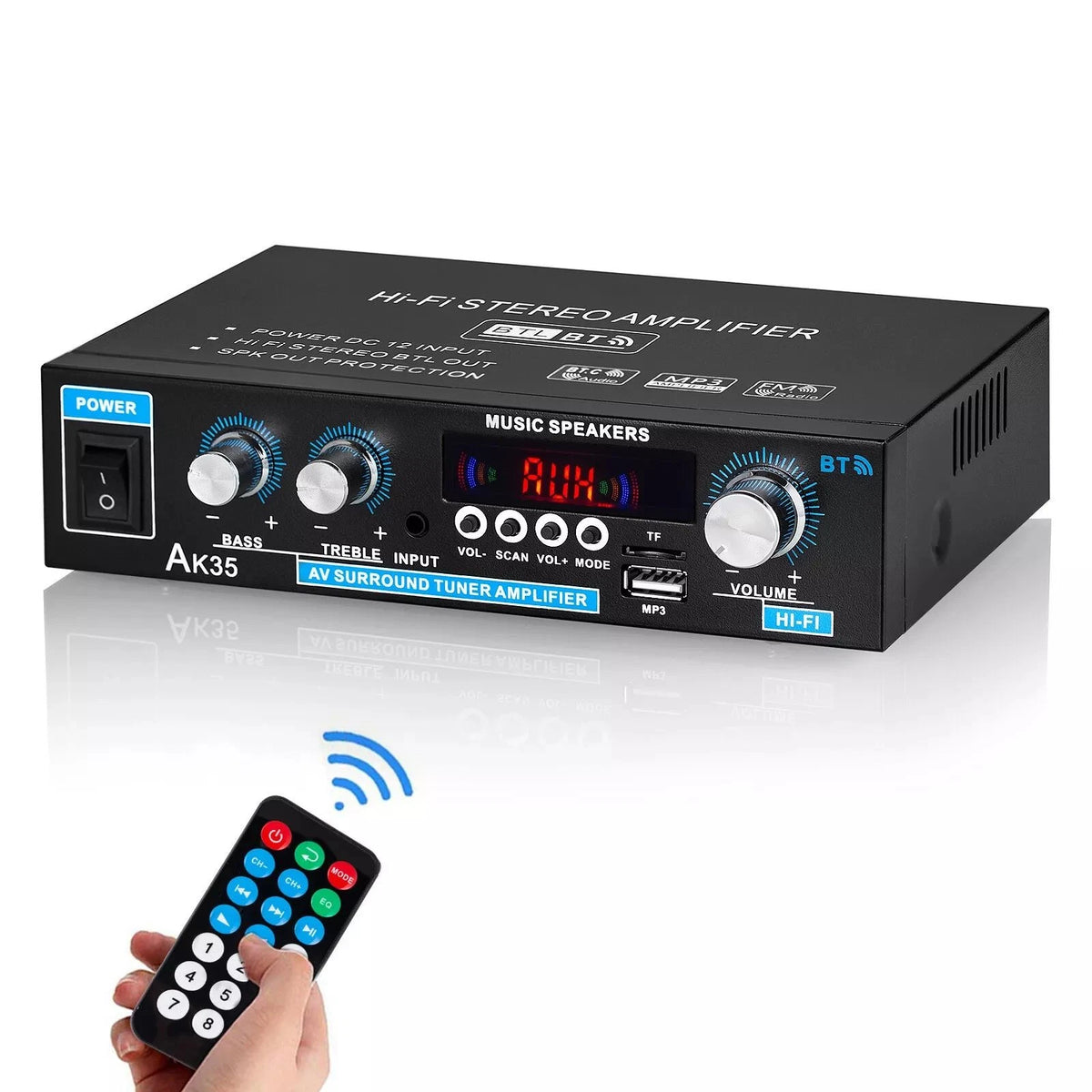 Bluetooth Stereo Audio Amplifier for Car Home Marine (AK35)