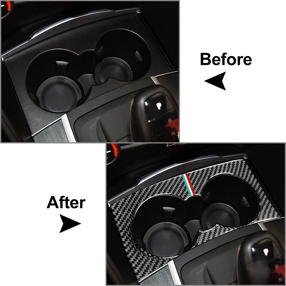 Interior Water Cup Holder Panel Cover Trim for Alfa Romeo Giulia (2017–2019)