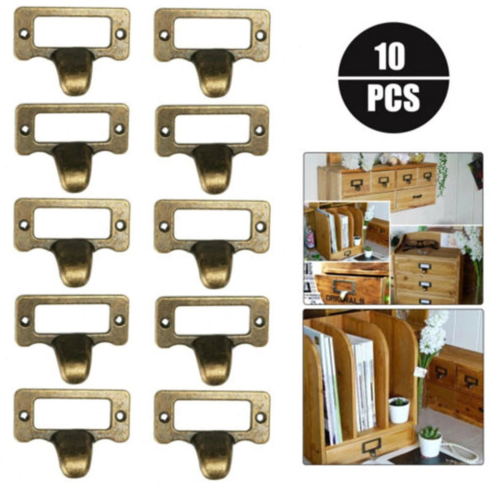 10X Label Pull Drawer Handles for Cabinet Cupboard (58mm x 45mm)