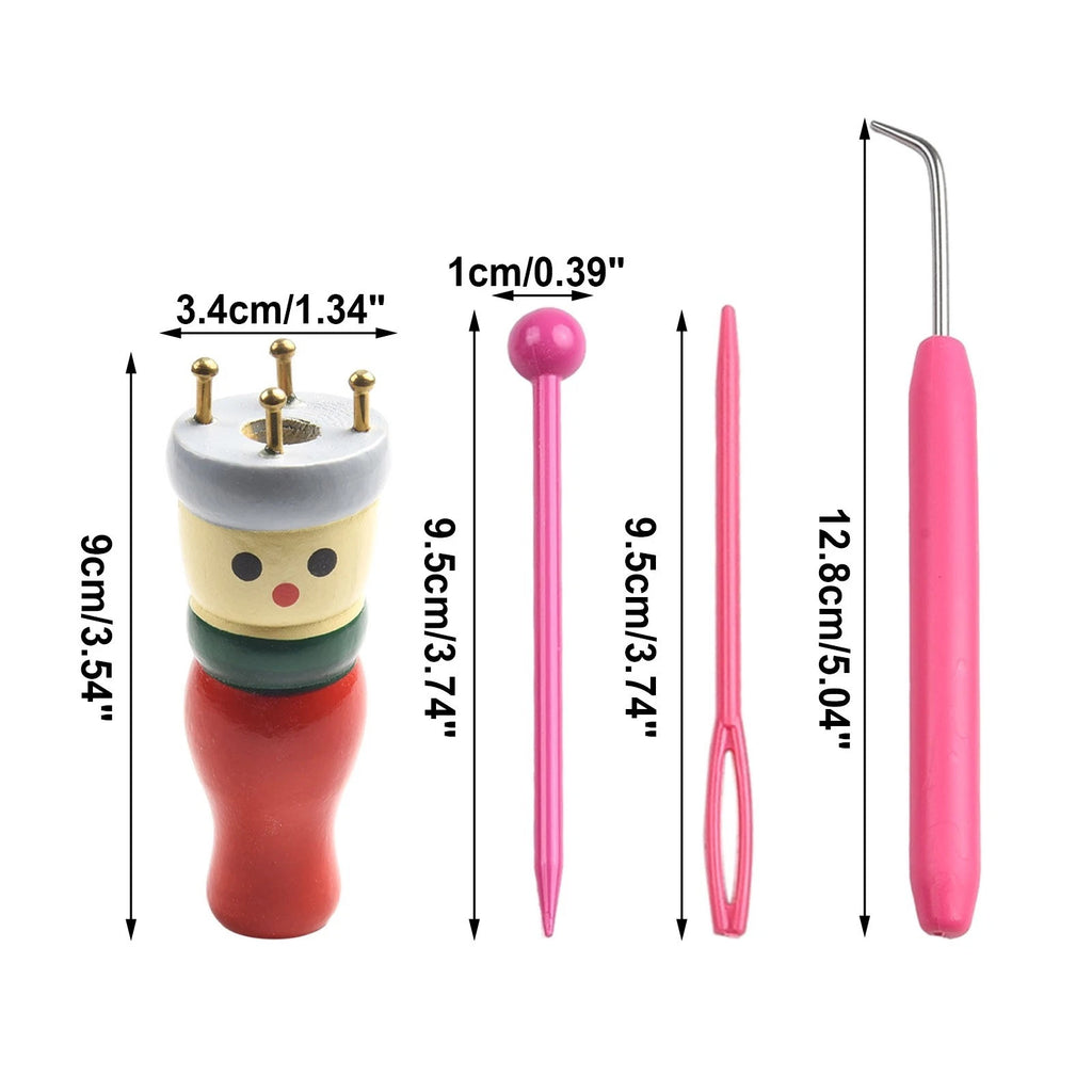 2X Wood Spool Knitting Tool for Children's Crafts