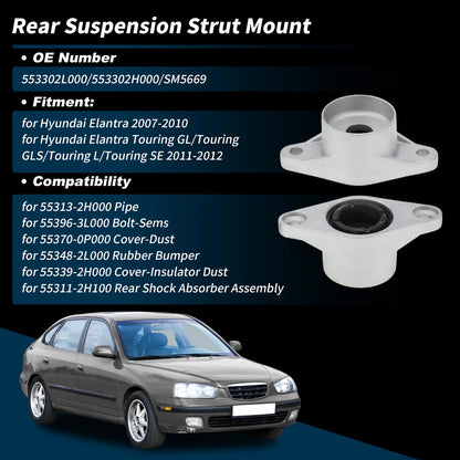Rear Suspension Strut Mount Bearing OEM Replacement for Hyundai Elantra (2007–2012)