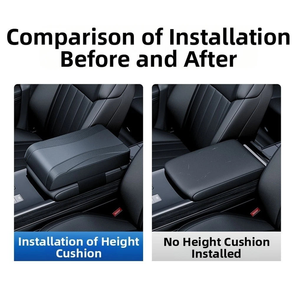 Leather Armrest Pad for Car with Memory Foam Support (Universal Fit)