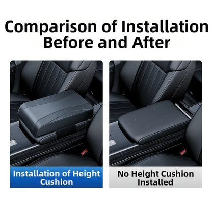Leather Armrest Pad for Car with Memory Foam Support (Universal Fit)