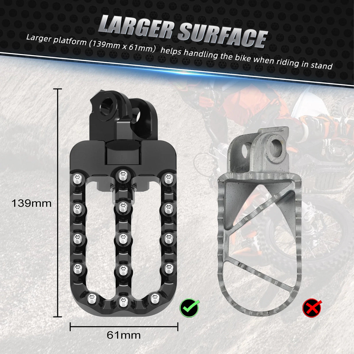 Pair Adjustable Footrest Pedals for KTM 690 Enduro R, 690 SMC R (2008–2024)