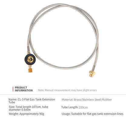 Gas Stove Extension Pipe 100cm for Flat Gas Canisters