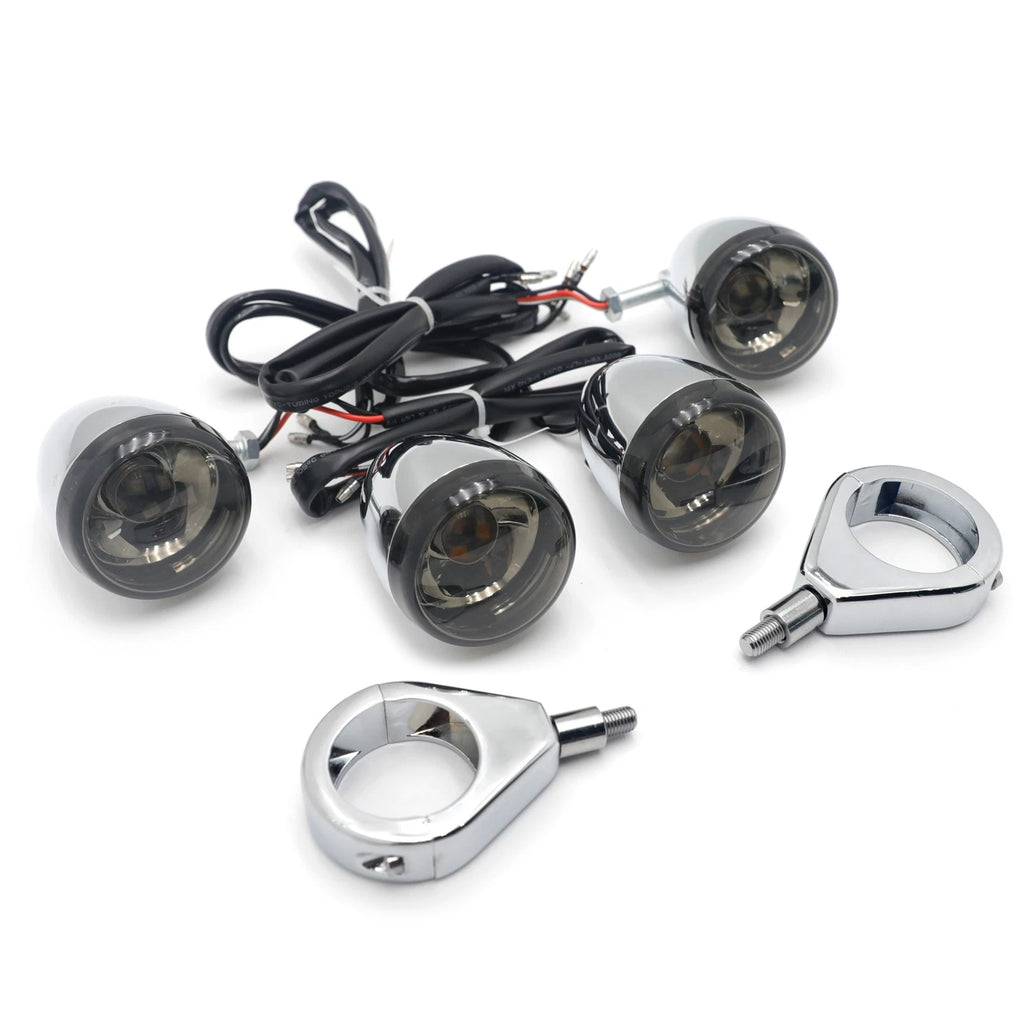 Chrome Motorcycle Turn Signals Kit for Harley Davidson (41mm)