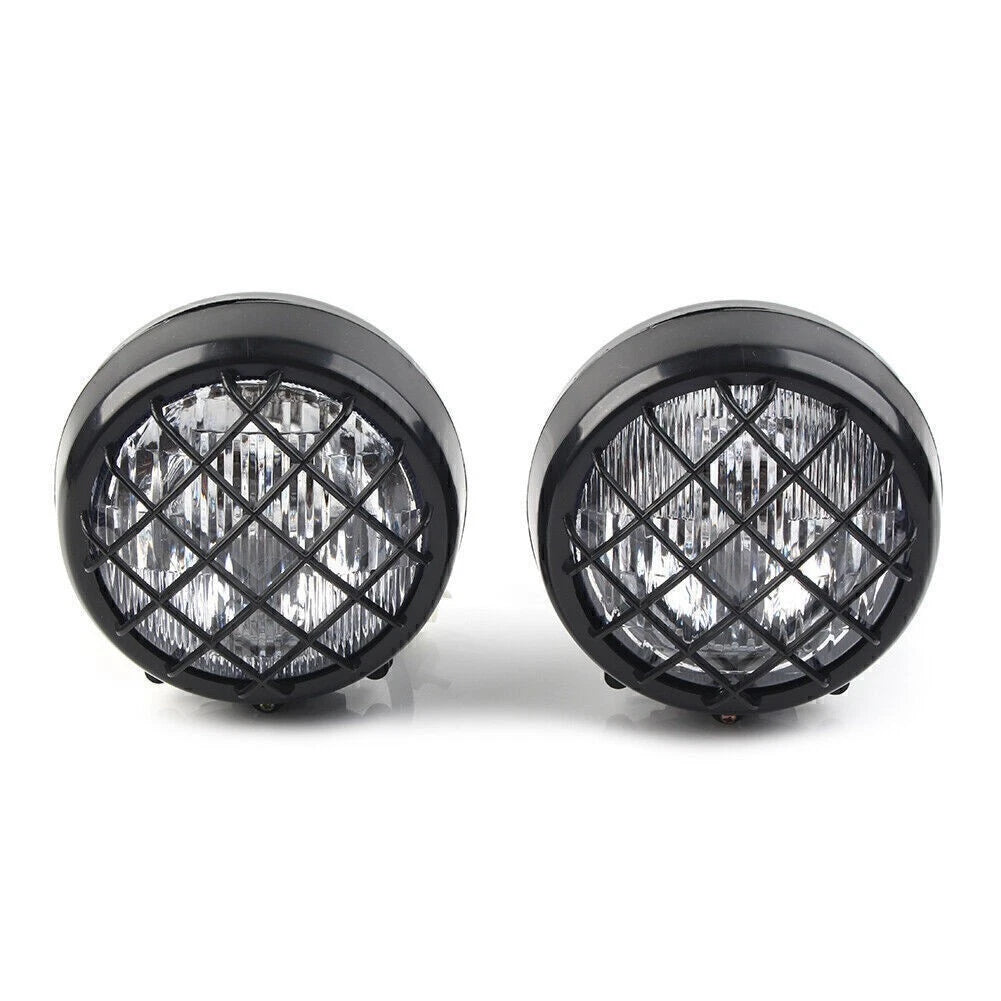 2X Headlights with Lens Grille Black for Yamaha Banshee Warrior 350 (1987–2006)