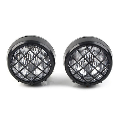 2X Headlights with Lens Grille Black for Yamaha Banshee Warrior 350 (1987–2006)