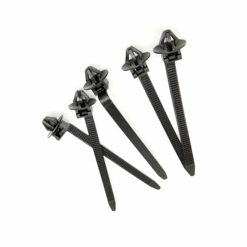 50x Nylon Cable Strap Push Mount Wire Tie Retainer Clip Clamp Kit