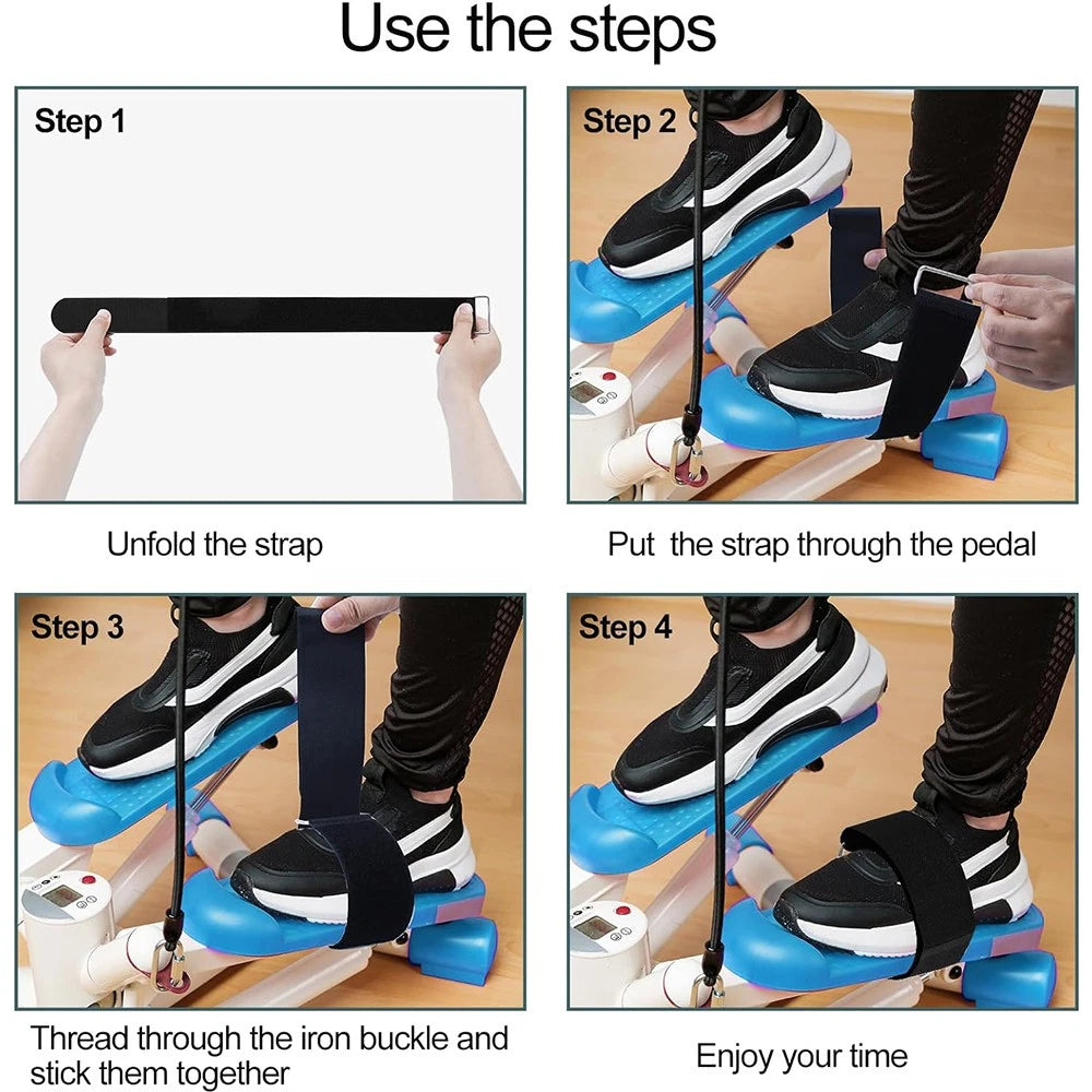 6pcs Adjustable Pedal Straps Rplaces for Leg Training Exerciser Fitness Strap