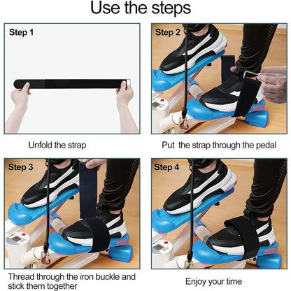 6pcs Adjustable Pedal Straps Rplaces for Leg Training Exerciser Fitness Strap