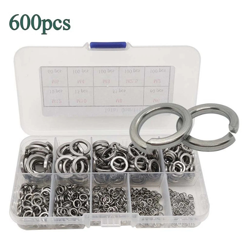 Set of 10 Open Spring Washers M2-M12 304 Stainless Steel