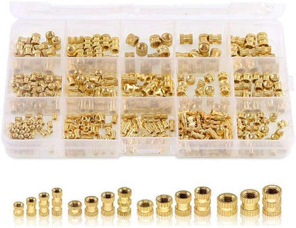600Pcs Brass Threaded Insert Nuts Assortment Kit for Automotive (AU)