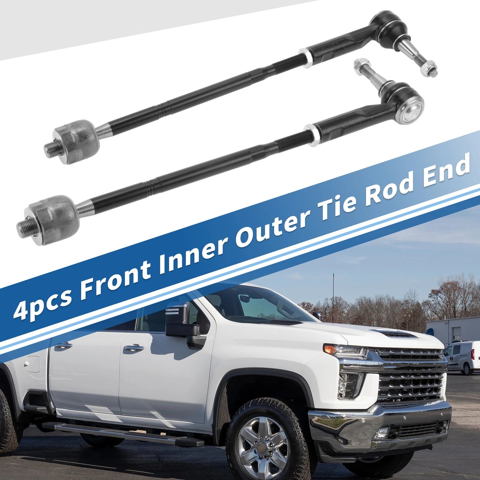4pcs Front Inner Outer Tie Rod End Link for Chevrolet Equinox (2010–2017)