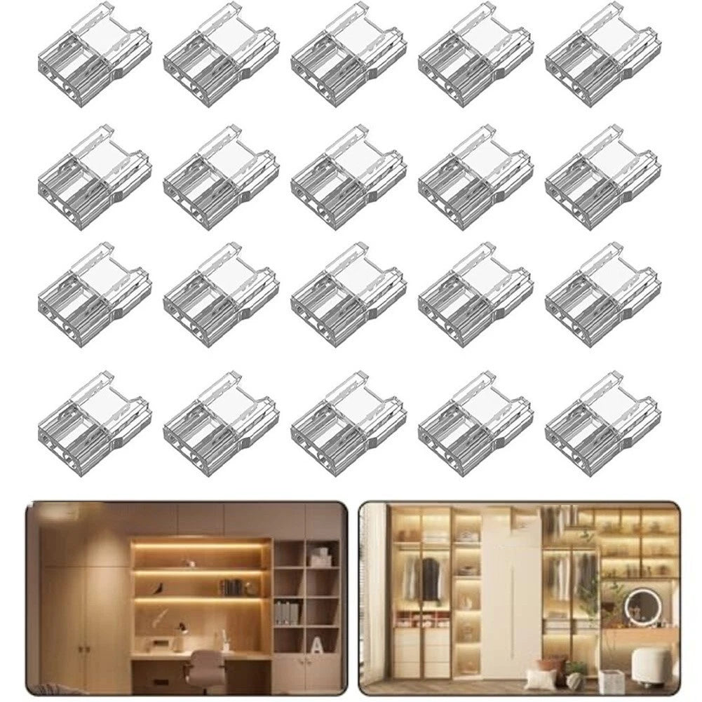 20pcs 8mm LED Strip Connectors for COB Strips
