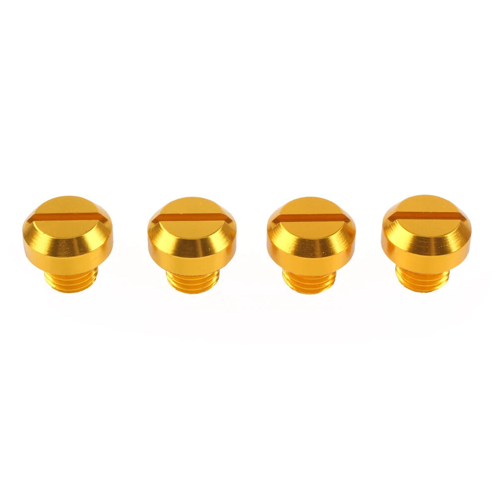 4PCS Universal Motorcycle Mirror Hole Blanking Plugs M10 Screws Bolts Cap Gold