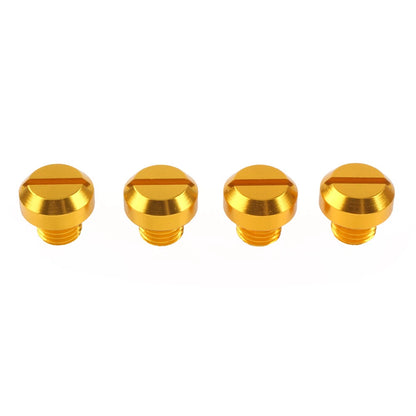 4PCS Universal Motorcycle Mirror Hole Blanking Plugs M10 Screws Bolts Cap Gold