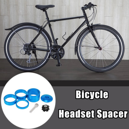 Bicycle Headset Spacer Set Aluminum Alloy 28.6mm for 1 1/8 in Blue (Fits)