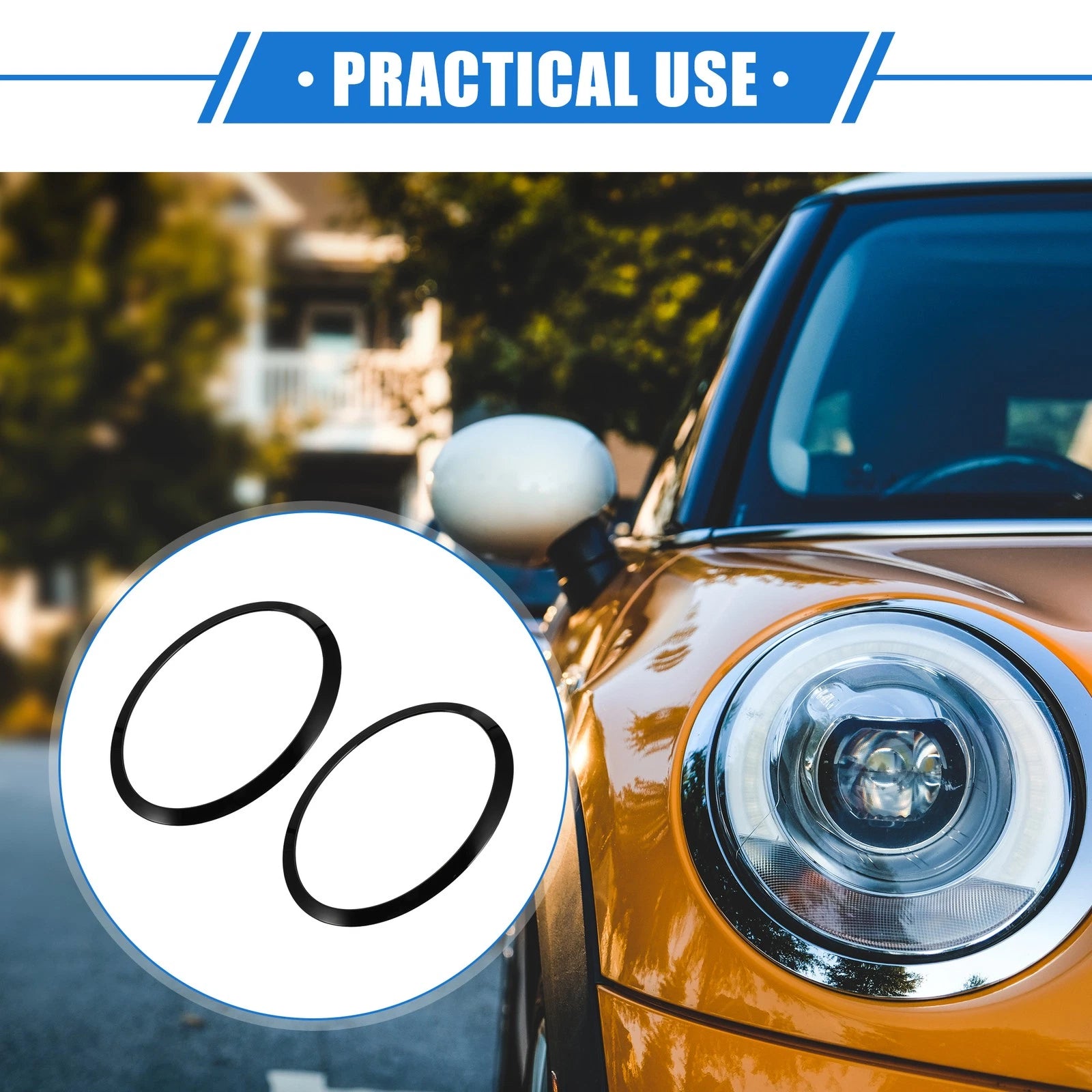Front Side Headlight Trim Ring Replacement for BMW Mini F55 F56 F57 (2014–2021)