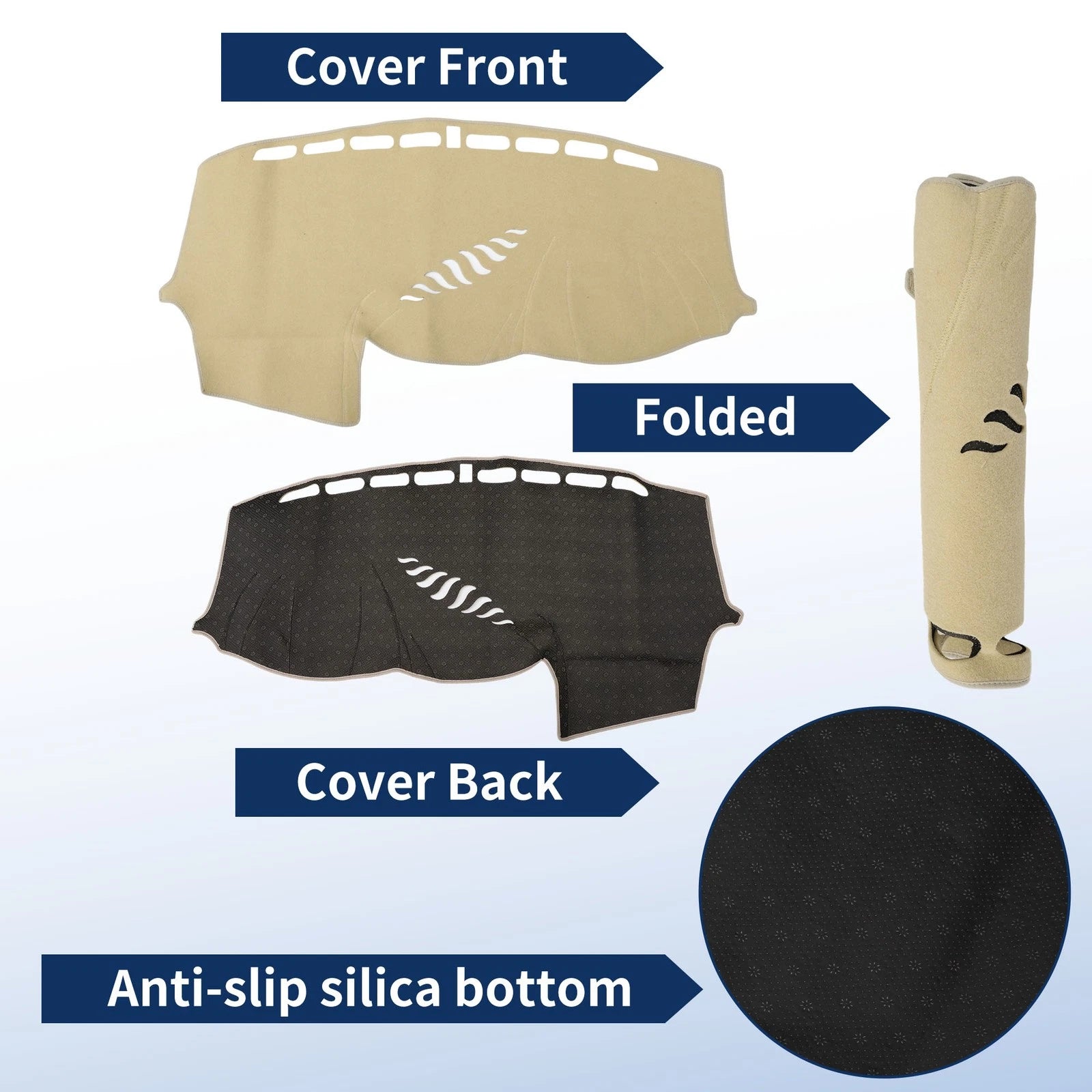 Dash Cover for Ford Focus MK3 (2012–2018) Without HUD Polyester Beige