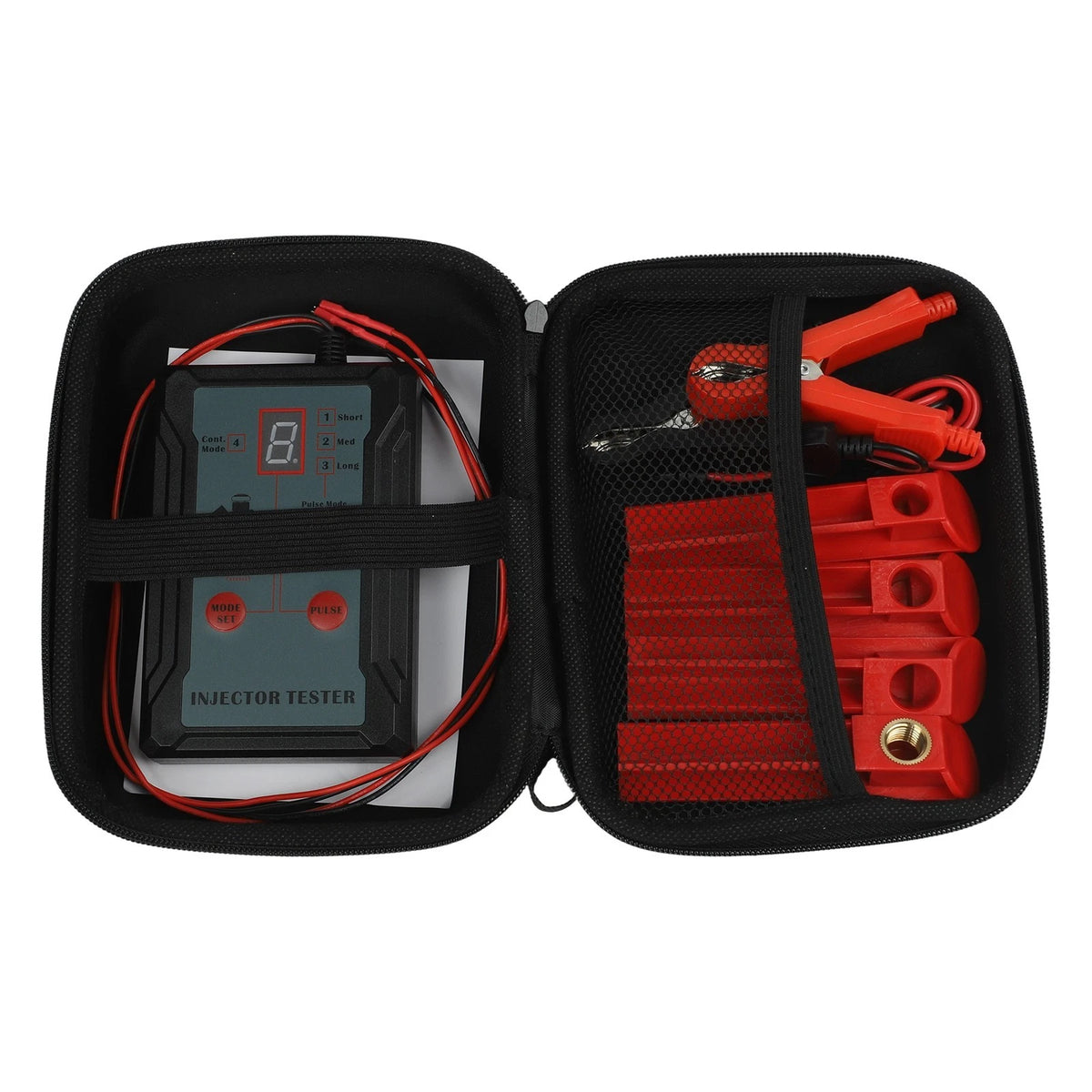 Dual Channel Fuel Injector Tester with 4 Adapters and Multiple Pulse Modes