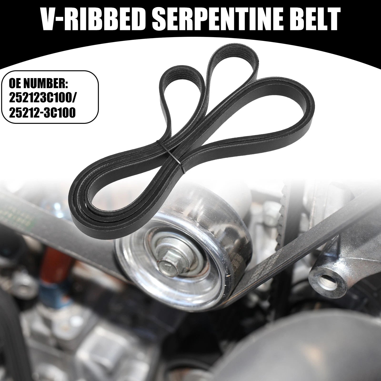 V-Ribbed Serpentine Belt Replacement for Hyundai Azera 2005–2010