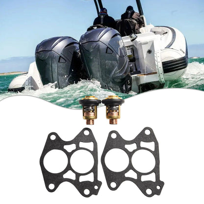 2 Thermostat and Gasket Set for YTR Outboard Engine (3-8)
