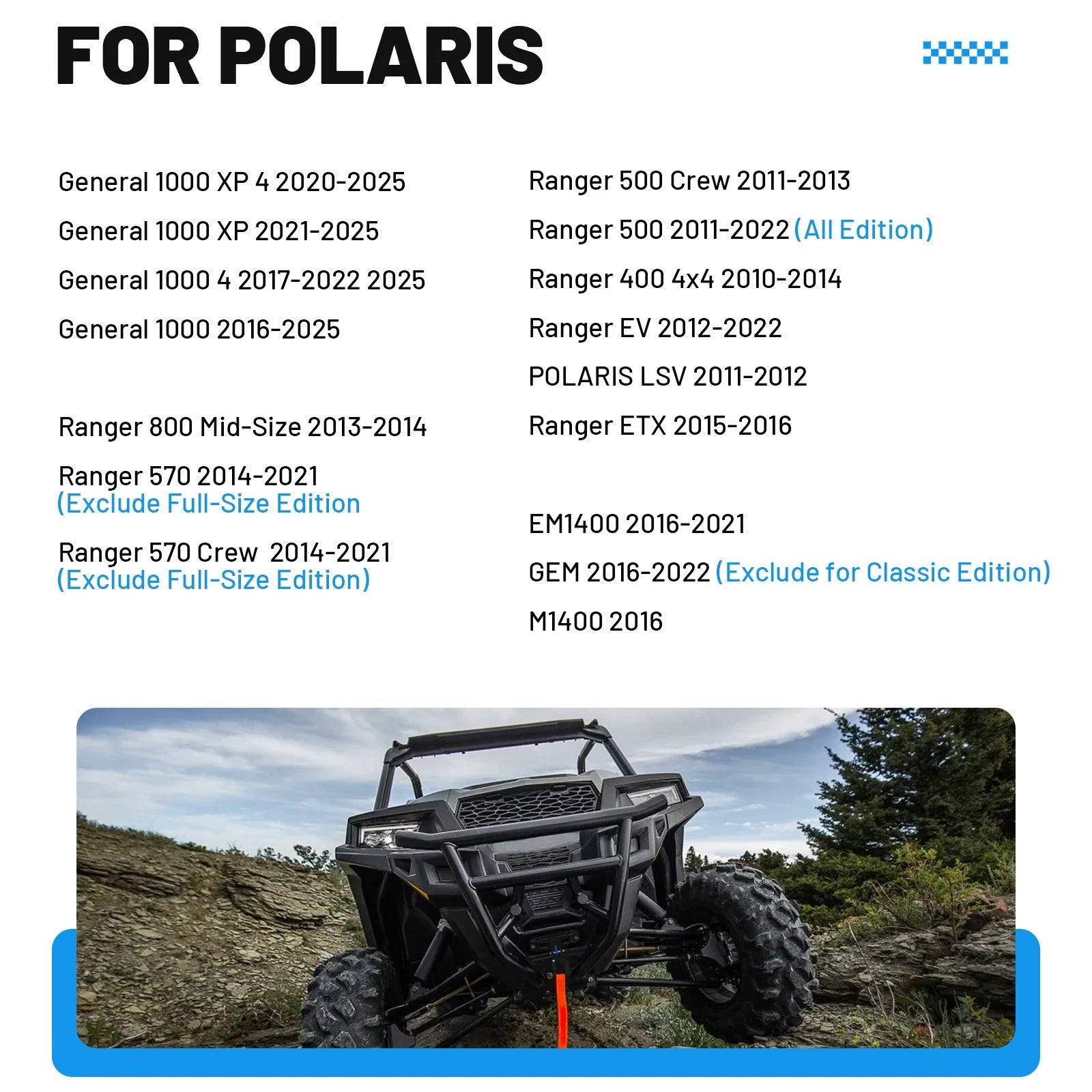 Tailgate Cable for Polaris Ranger 400 500 570 800 ETX EV (2006–2018) 7081636 7082076