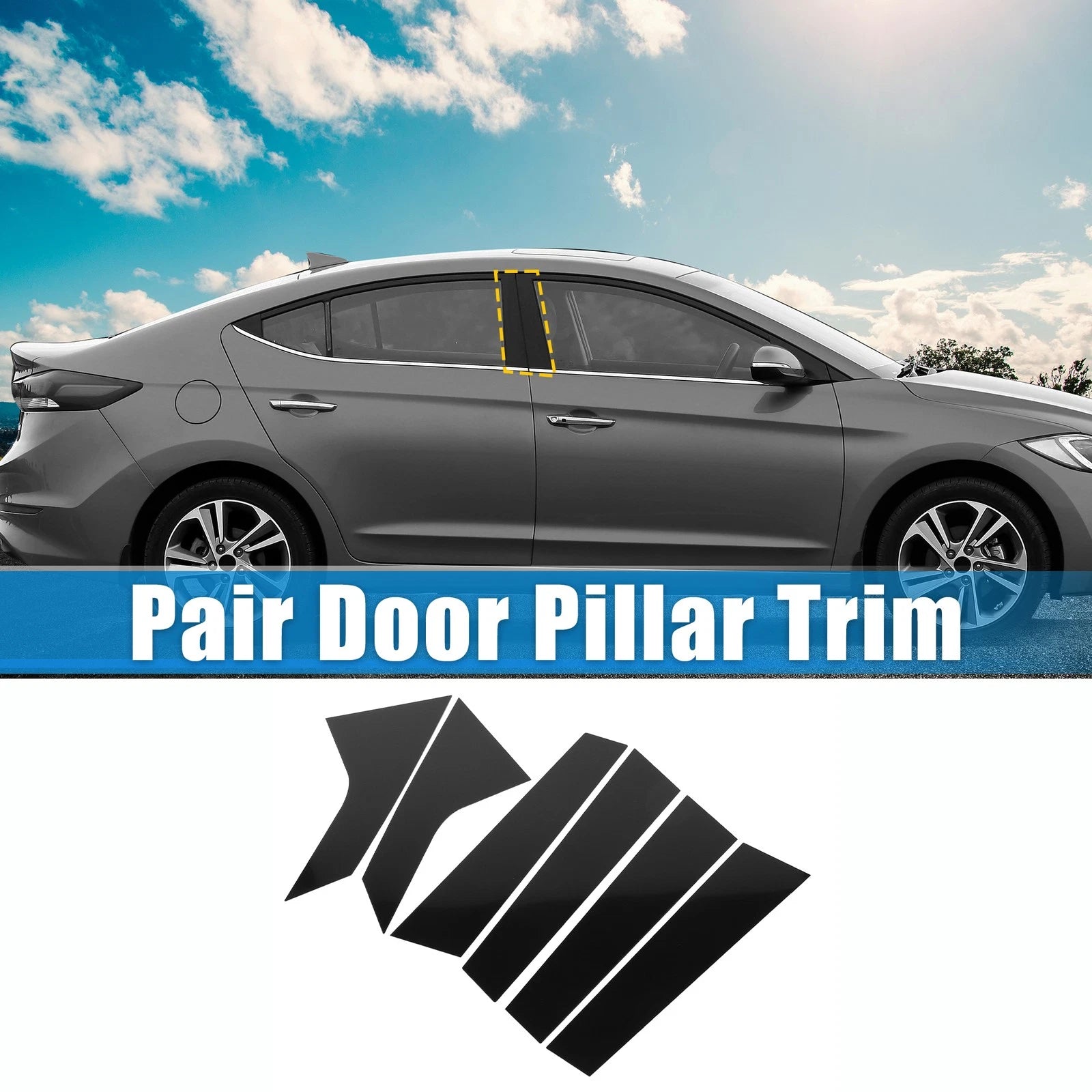 6Pcs Windshield B Pillar Trim Garnish Replacement for Hyundai Elantra (2021–2023)