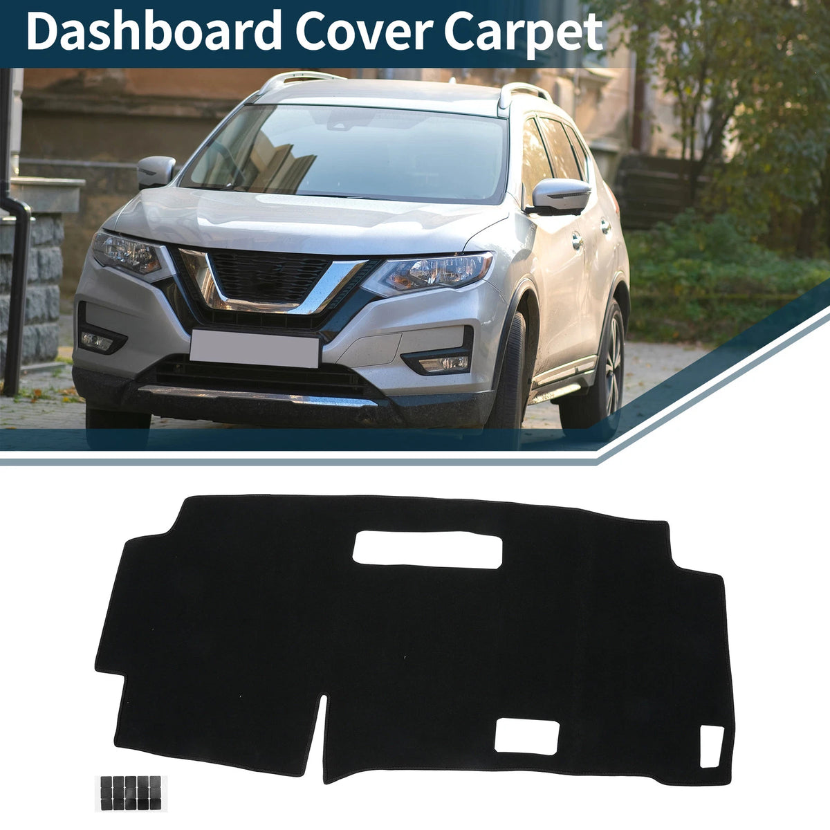 Dashboard Cover Mat for Nissan Serena C28 (2015–2024) with Sticker Black