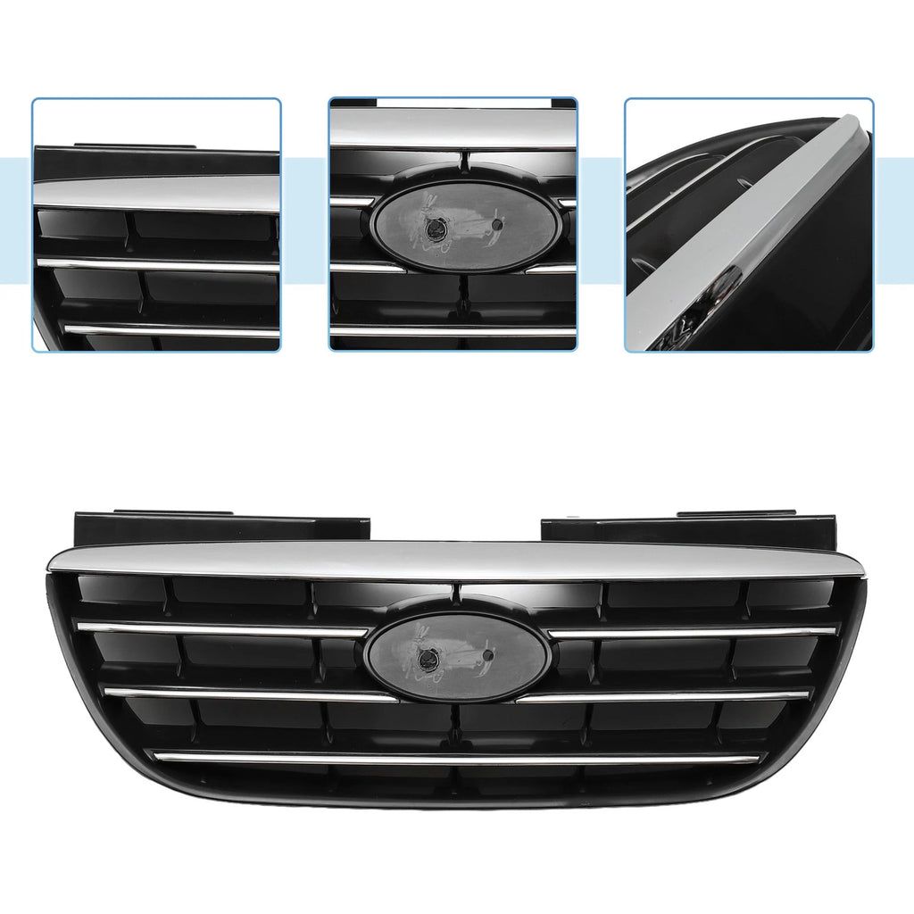 Front Upper Bumper Grille for Hyundai Elantra (Black Chrome, 2017–2020)