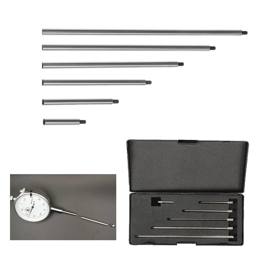 6-Piece Dial Indicator Extension Rod Kit 25mm to 152mm for Automotive Use