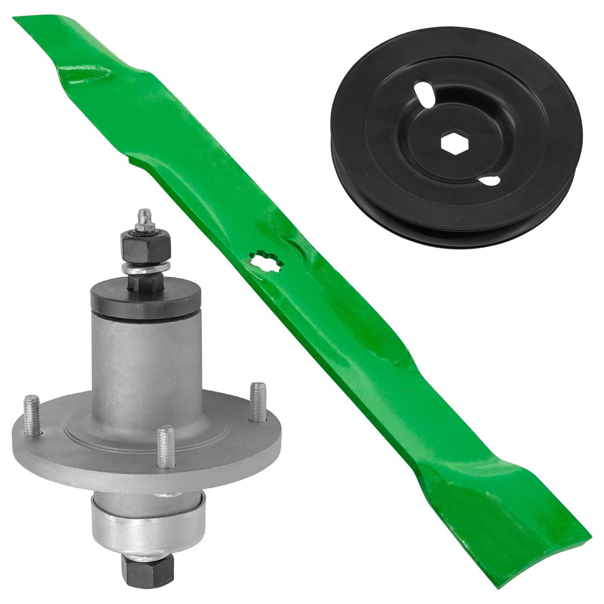 Deck Spindle and Pulley Blade Replacement for John Deere X304 X340 (42")