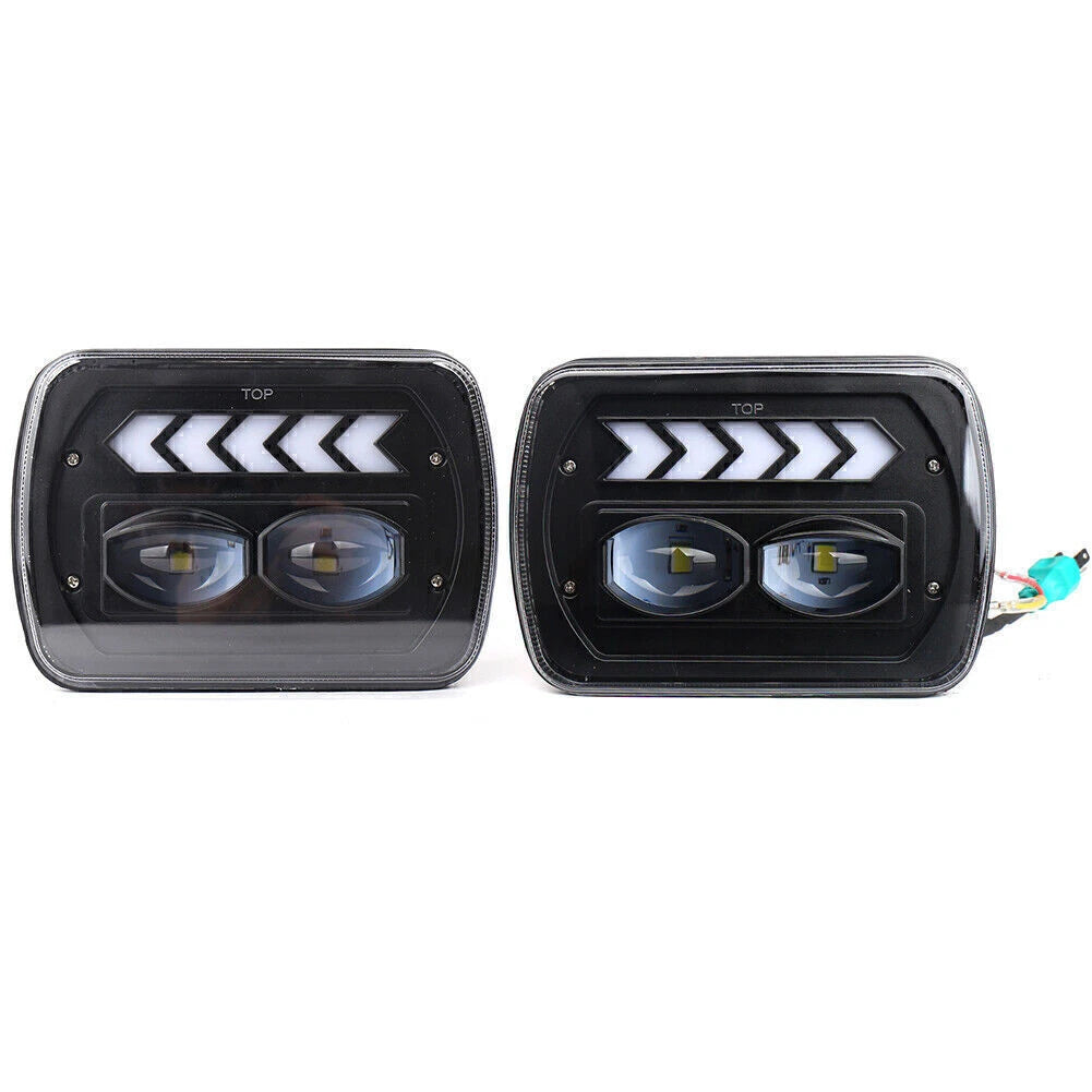 2X 5" x 7" LED Square Headlight for Jeep Wrangler (IP67)